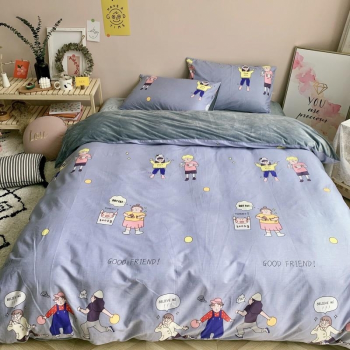 91家纺网 家纺一手货源 找家纺 时年 2019棉加绒系列三四件套 好朋友