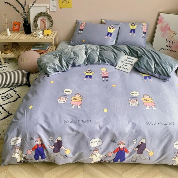 91家纺网 家纺一手货源 找家纺 时年 2019棉加绒系列三四件套 好朋友