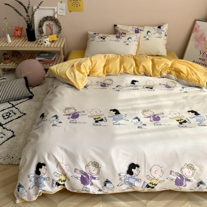 91家纺网 家纺一手货源 找家纺 时年 2019棉加绒系列三四件套 滑雪橇