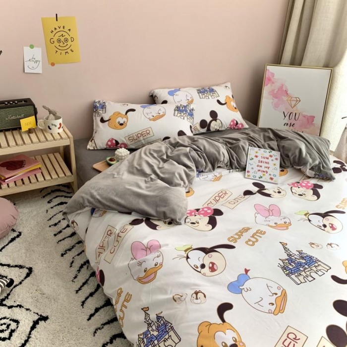 91家纺网 家纺一手货源 找家纺 时年 2019棉加绒系列三四件套 可爱多