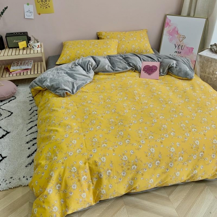 91家纺网 家纺一手货源 找家纺 时年 2019棉加绒系列三四件套 明媚