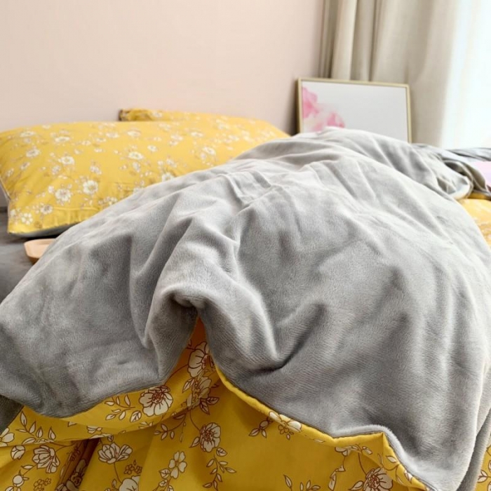 91家纺网 家纺一手货源 找家纺 时年 2019棉加绒系列三四件套 明媚