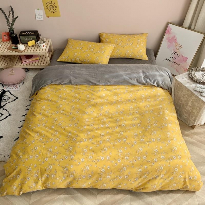 91家纺网 家纺一手货源 找家纺 时年 2019棉加绒系列三四件套 明媚