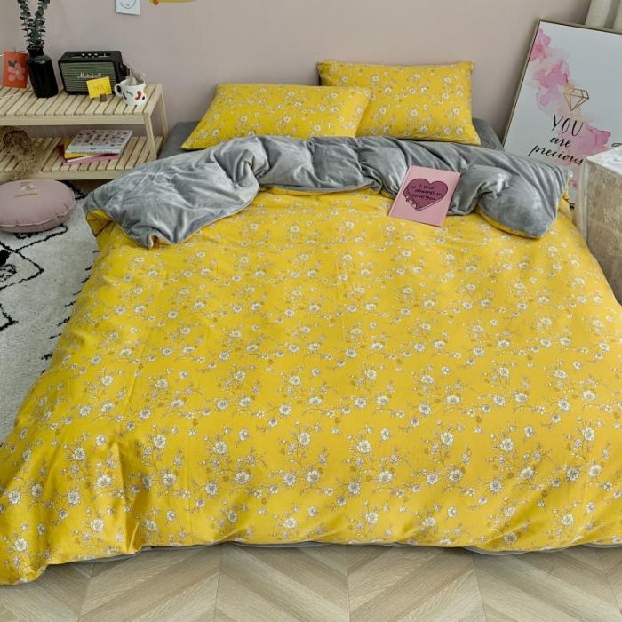 91家纺网 家纺一手货源 找家纺 时年 2019棉加绒系列三四件套 明媚