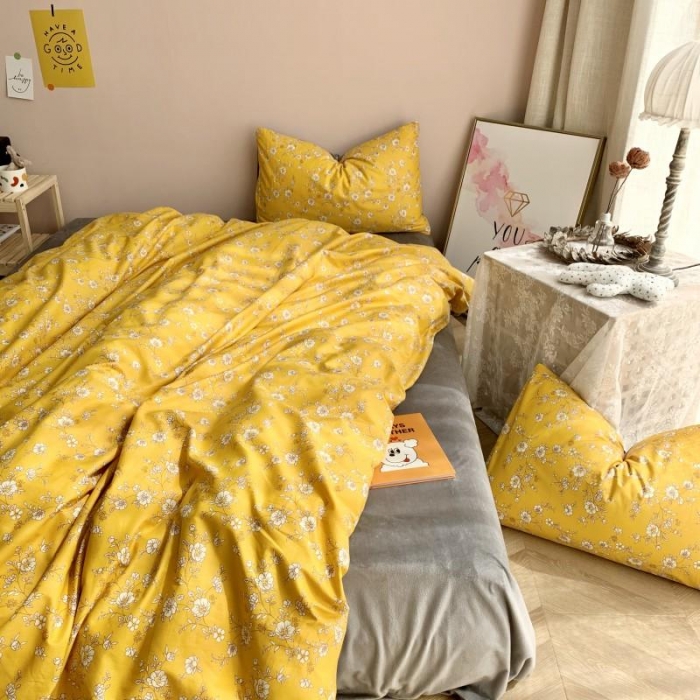 91家纺网 家纺一手货源 找家纺 时年 2019棉加绒系列三四件套 明媚