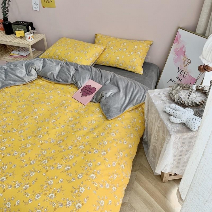 91家纺网 家纺一手货源 找家纺 时年 2019棉加绒系列三四件套 明媚