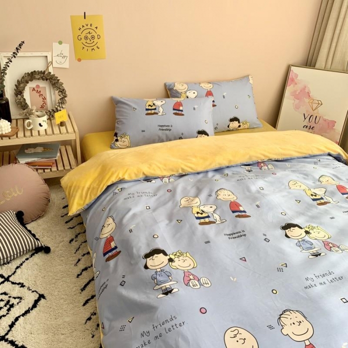 91家纺网 家纺一手货源 找家纺 时年 2019棉加绒系列三四件套 小伙伴