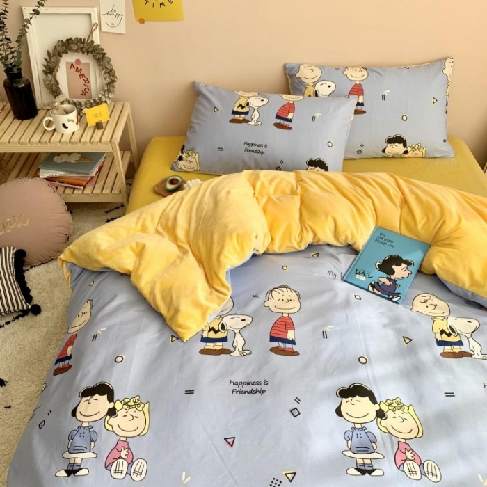 91家纺网 家纺一手货源 找家纺 时年 2019棉加绒系列三四件套 小伙伴