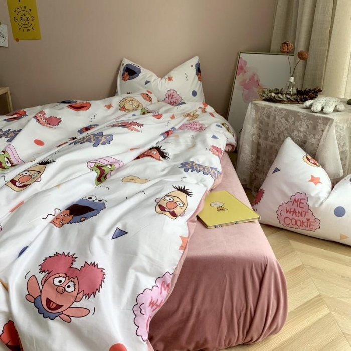 91家纺网 家纺一手货源 找家纺 时年 2019棉加绒系列三四件套 芝麻宝贝粉