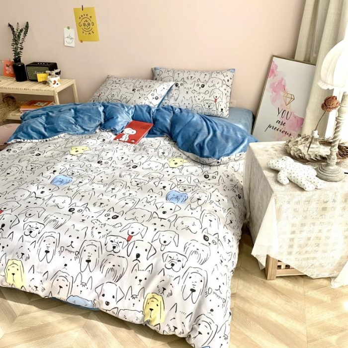 91家纺网 家纺一手货源 找家纺 （总）时年 2019棉加绒系列三四件套床笠款