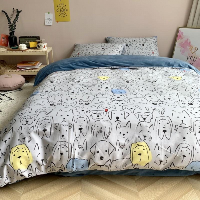 91家纺网 家纺一手货源 找家纺 （总）时年 2019棉加绒系列三四件套床笠款