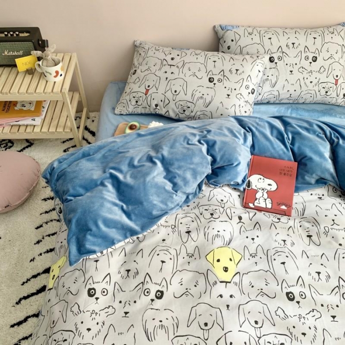 91家纺网 家纺一手货源 找家纺 （总）时年 2019棉加绒系列三四件套床笠款