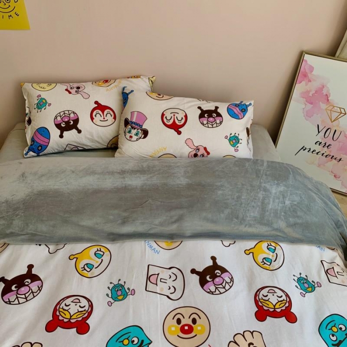 91家纺网 家纺一手货源 找家纺 时年 2019棉加绒系列三四件套 面包超人