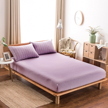 新棉坊 针织棉系列单品床笠 紫色