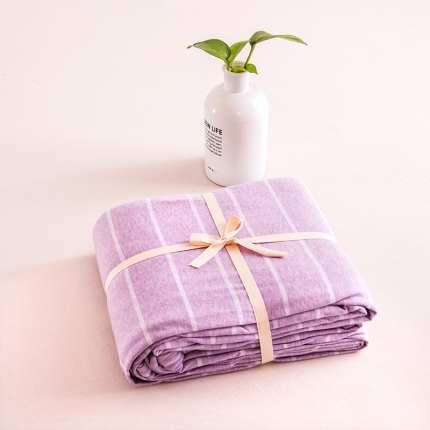 新棉坊 针织棉系列单品被套紫色宽条