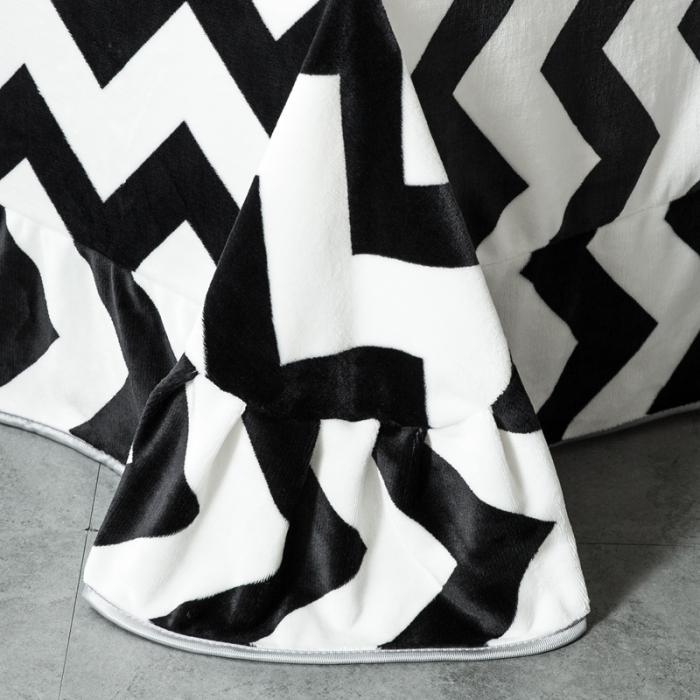 91家纺网 家纺一手货源 找家纺 顾里家纺 加厚保暖牛奶绒套件 波浪