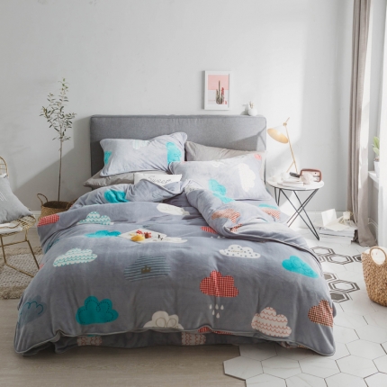 (总)顾里家纺 圣诞系列牛奶绒套件