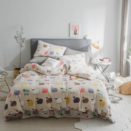 91家纺网 家纺一手货源 找家纺 （总）顾里家纺 圣诞系列牛奶绒套件