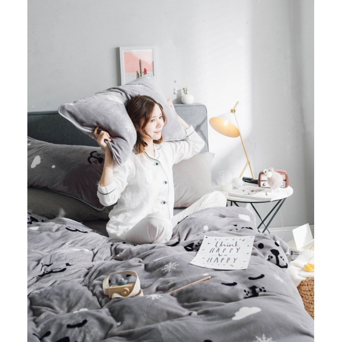 91家纺网 家纺一手货源 找家纺 顾里家纺 圣诞系列牛奶绒套件雪花熊