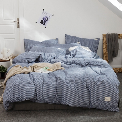 91家纺网 家纺一手货源 找家纺 （总）凯磊家纺 2019新款.色织水洗棉四件套