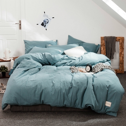 91家纺网 家纺一手货源 找家纺 （总）凯磊家纺 2019新款.色织水洗棉四件套