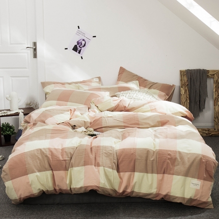 91家纺网 家纺一手货源 找家纺 （总）凯磊家纺 2019新款.色织水洗棉四件套