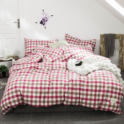 91家纺网 家纺一手货源 找家纺 （总）凯磊家纺 2019新款.色织水洗棉四件套