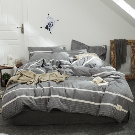 91家纺网 家纺一手货源 找家纺 （总）凯磊家纺 2019新款.色织水洗棉四件套