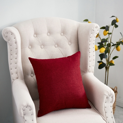 91家纺网 家纺一手货源 找家纺 （总）李帅家居 纯色抱枕亚麻风格靠垫沙发腰靠棉麻抱枕方枕头