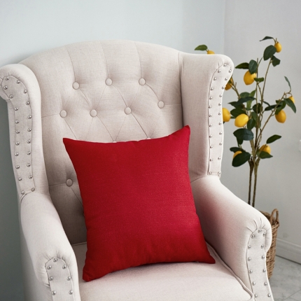 91家纺网 家纺一手货源 找家纺 （总）李帅家居 纯色抱枕亚麻风格靠垫沙发腰靠棉麻抱枕方枕头