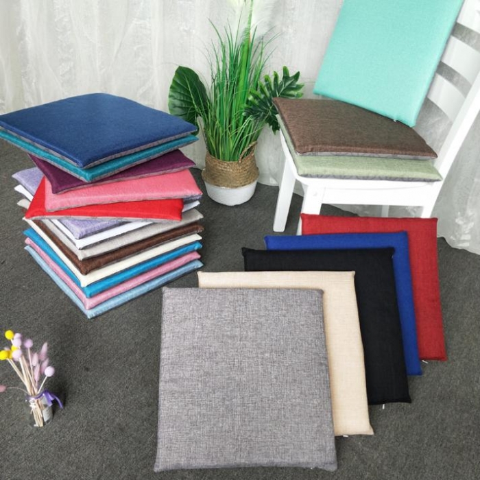 91家纺网 家纺一手货源 找家纺 （总）李帅家硬质棉坐垫加工定制亚麻坐垫订做logo防滑椅子垫