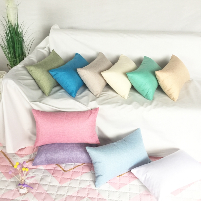 91家纺网 家纺一手货源 找家纺 （总）李帅家居 纯色棉麻风腰枕抱枕汽车腰靠沙发靠背圆柱枕芯