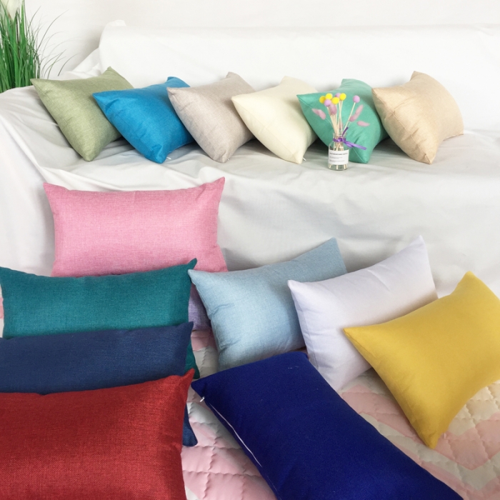 91家纺网 家纺一手货源 找家纺 （总）李帅家居 纯色棉麻风腰枕抱枕汽车腰靠沙发靠背圆柱枕芯