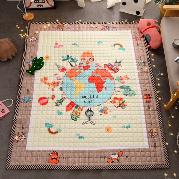 91家纺网 家纺一手货源 找家纺 BOSS 2019新款-棉质儿童爬爬垫（长期款） 地球村