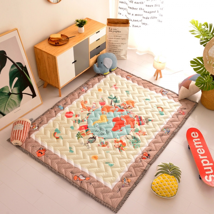 91家纺网 家纺一手货源 找家纺 BOSS 2019新款-棉质儿童爬爬垫（长期款） 地球村