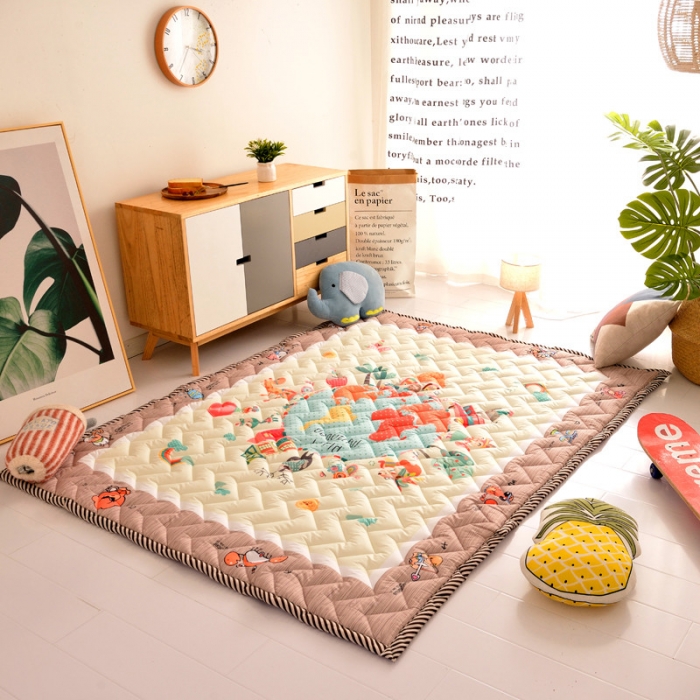 91家纺网 家纺一手货源 找家纺 BOSS 2019新款-棉质儿童爬爬垫（长期款） 地球村