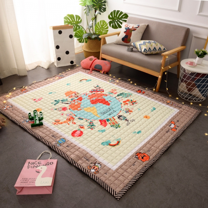 91家纺网 家纺一手货源 找家纺 BOSS 2019新款-棉质儿童爬爬垫（长期款） 地球村