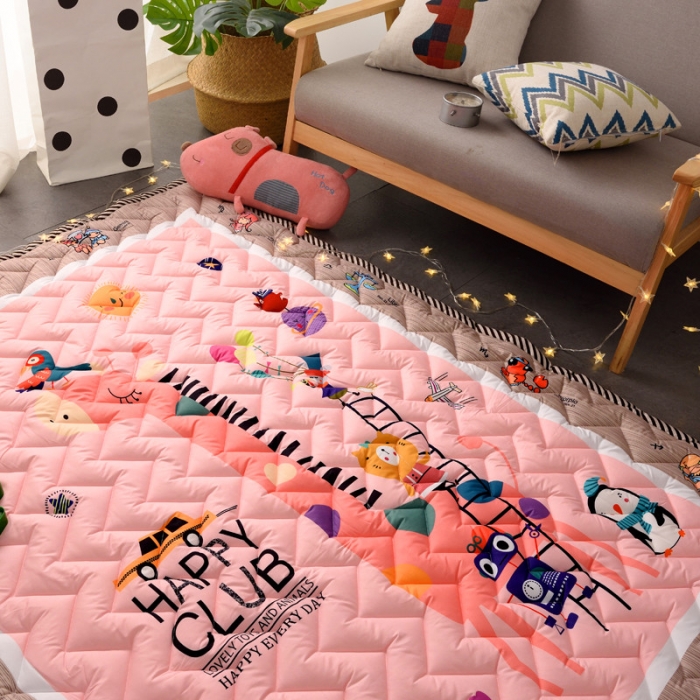 91家纺网 家纺一手货源 找家纺 BOSS 2019新款-棉质儿童爬爬垫（长期款） 动物俱乐部