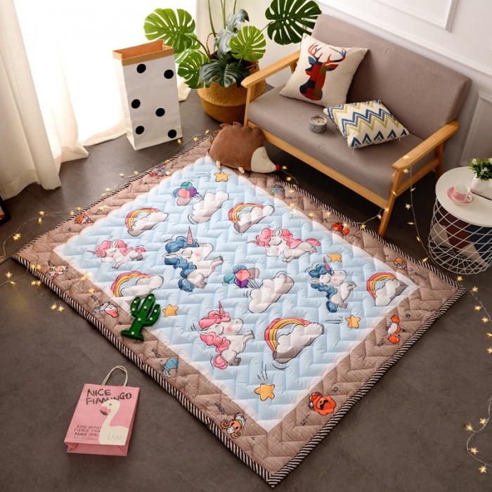 91家纺网 家纺一手货源 找家纺 BOSS 2019新款-棉质儿童爬爬垫（长期款） 独角兽