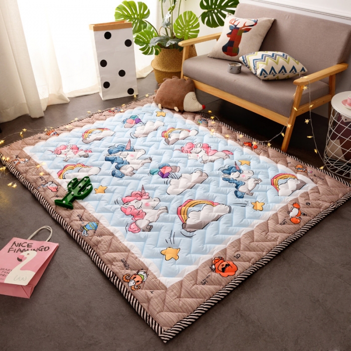 91家纺网 家纺一手货源 找家纺 BOSS 2019新款-棉质儿童爬爬垫（长期款） 独角兽