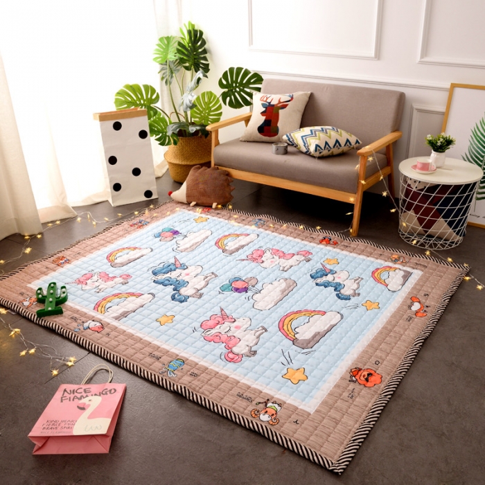 91家纺网 家纺一手货源 找家纺 BOSS 2019新款-棉质儿童爬爬垫（长期款） 独角兽