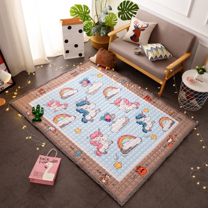 91家纺网 家纺一手货源 找家纺 BOSS 2019新款-棉质儿童爬爬垫（长期款） 独角兽