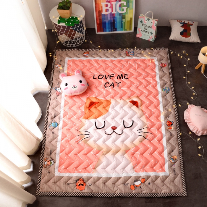 91家纺网 家纺一手货源 找家纺 BOSS 2019新款-棉质儿童爬爬垫（长期款） 可爱猫