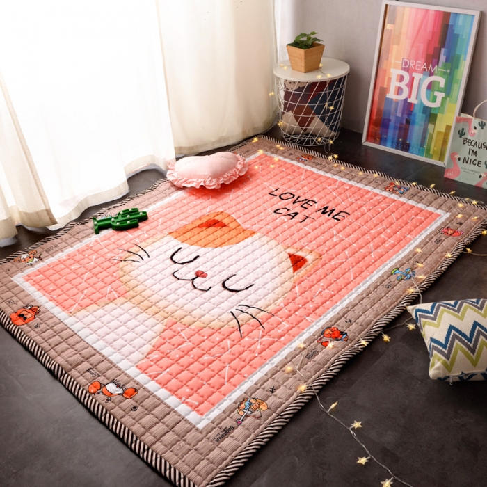 91家纺网 家纺一手货源 找家纺 BOSS 2019新款-棉质儿童爬爬垫（长期款） 可爱猫