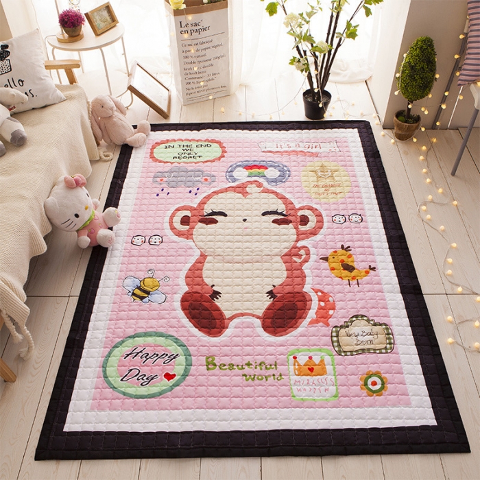 91家纺网 家纺一手货源 找家纺 BOSS 2019新款-棉质儿童爬爬垫（长期款） 可爱小猴