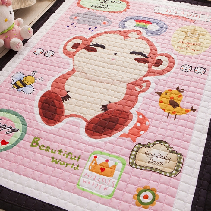 91家纺网 家纺一手货源 找家纺 BOSS 2019新款-棉质儿童爬爬垫（长期款） 可爱小猴