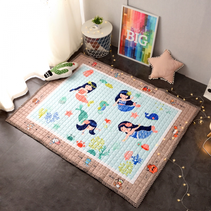 91家纺网 家纺一手货源 找家纺 BOSS 2019新款-棉质儿童爬爬垫（长期款） 美人鱼公主