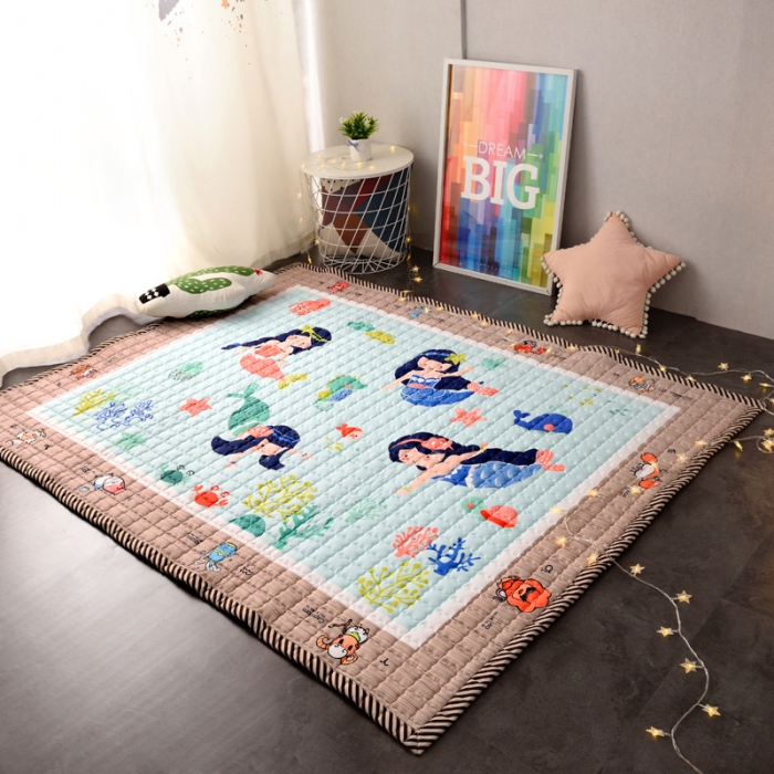 91家纺网 家纺一手货源 找家纺 BOSS 2019新款-棉质儿童爬爬垫（长期款） 美人鱼公主