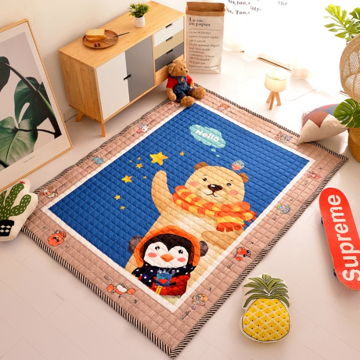 91家纺网 家纺一手货源 找家纺 BOSS 2019新款-棉质儿童爬爬垫（长期款） 萌宝问候