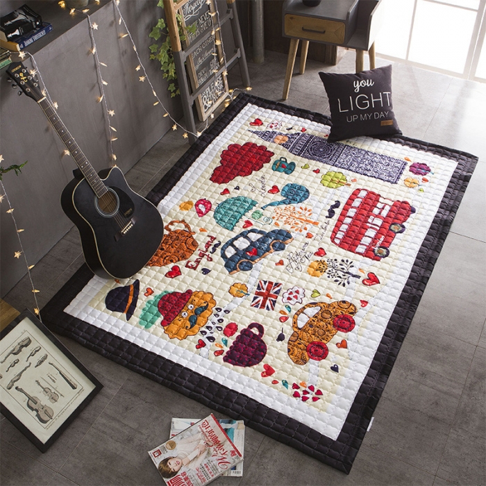 91家纺网 家纺一手货源 找家纺 BOSS 2019新款-棉质儿童爬爬垫（长期款） 我爱伦敦